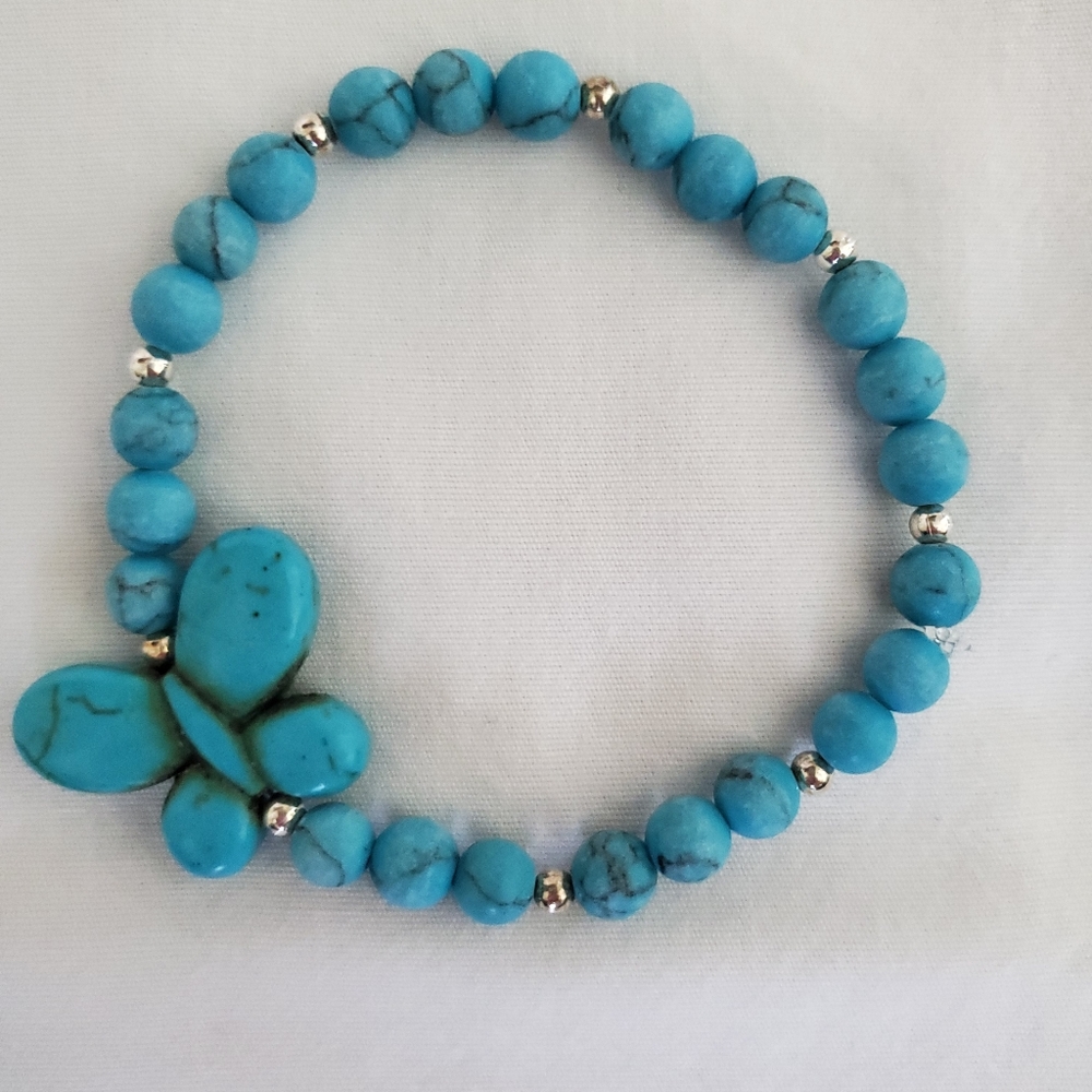 Turquoise Butterfly Stretch Bracelet
